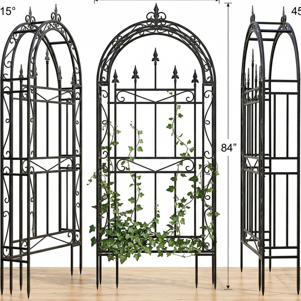 Oravox Metal Arch Plant Trellis 24 in Black