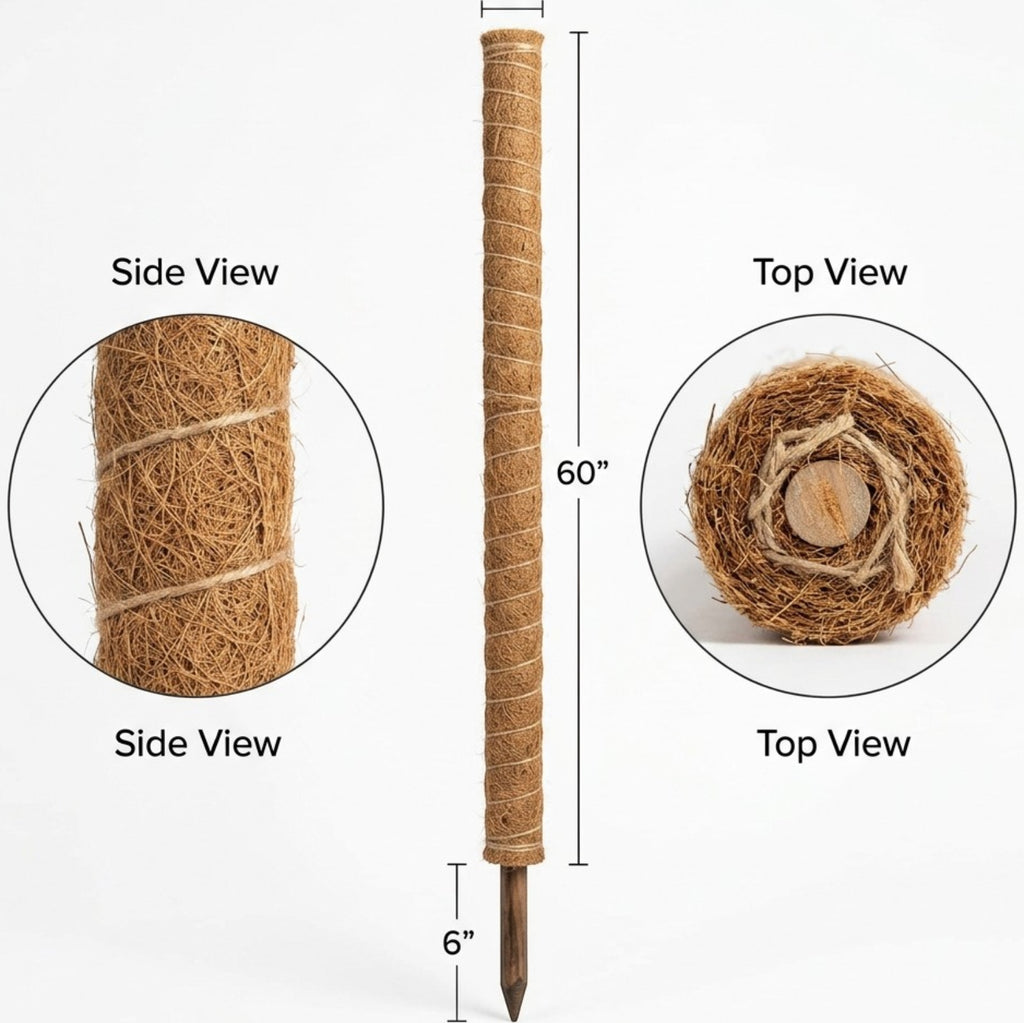Oravox Moss Pole Plant Support 30 in Coir Brown