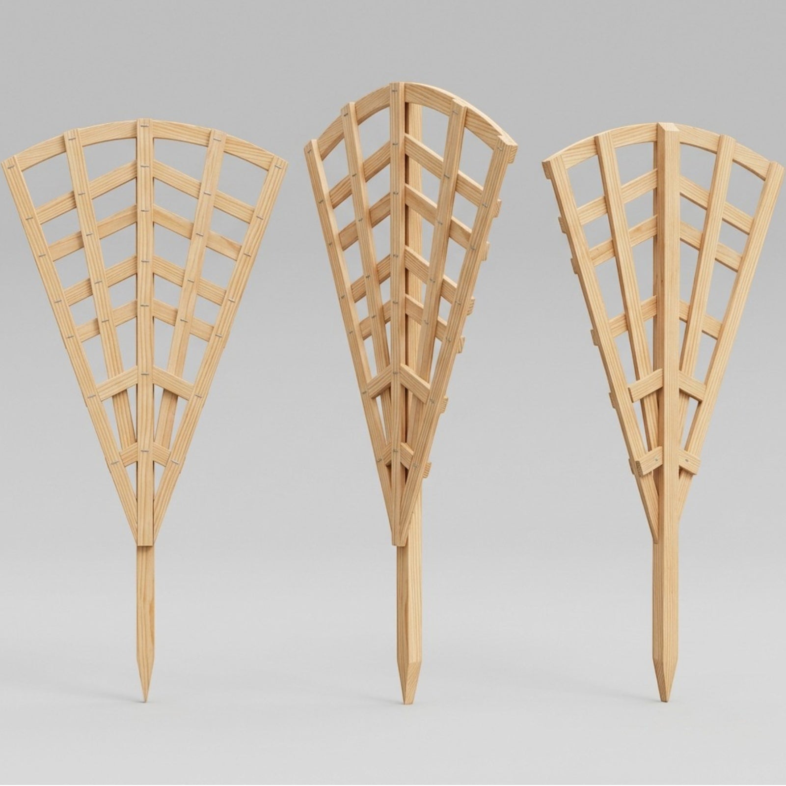 Oravox Fan Shape Plant Trellis Wood 16 in Natural